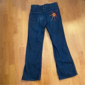 Vintage Landlubber Women’s Hand Stitched Sun Pocket Denim Jeans Size 29ish